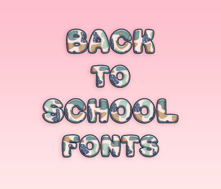 Back to School Pattern Fonts: Educational, Playful, and Thematic Pattern Typeface Collection
