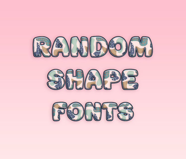 Random Shape Pattern Fonts: Abstract, Geometric, and Eclectic Pattern Typeface Collection