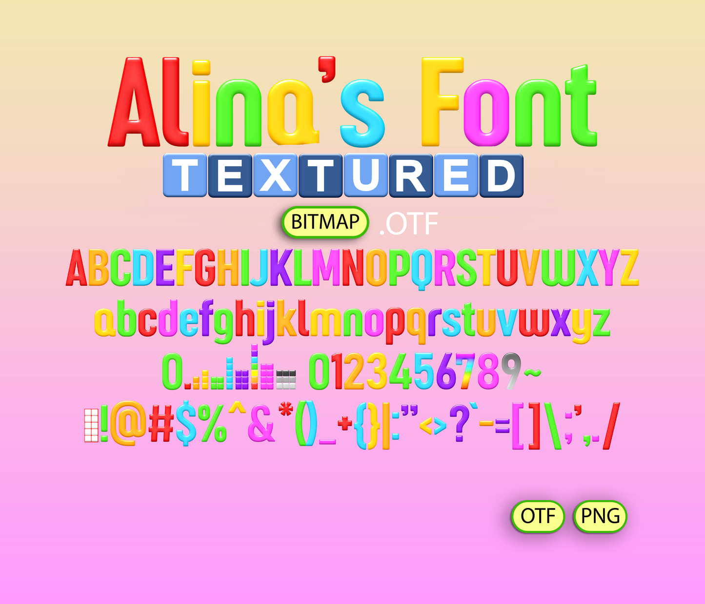 Number Adventures Font Textured Bundle