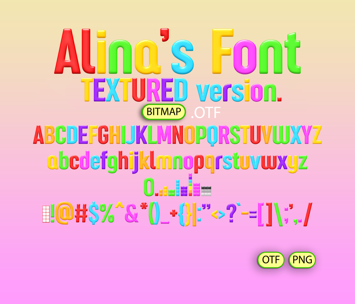 Number Adventures Font Textured Bundle
