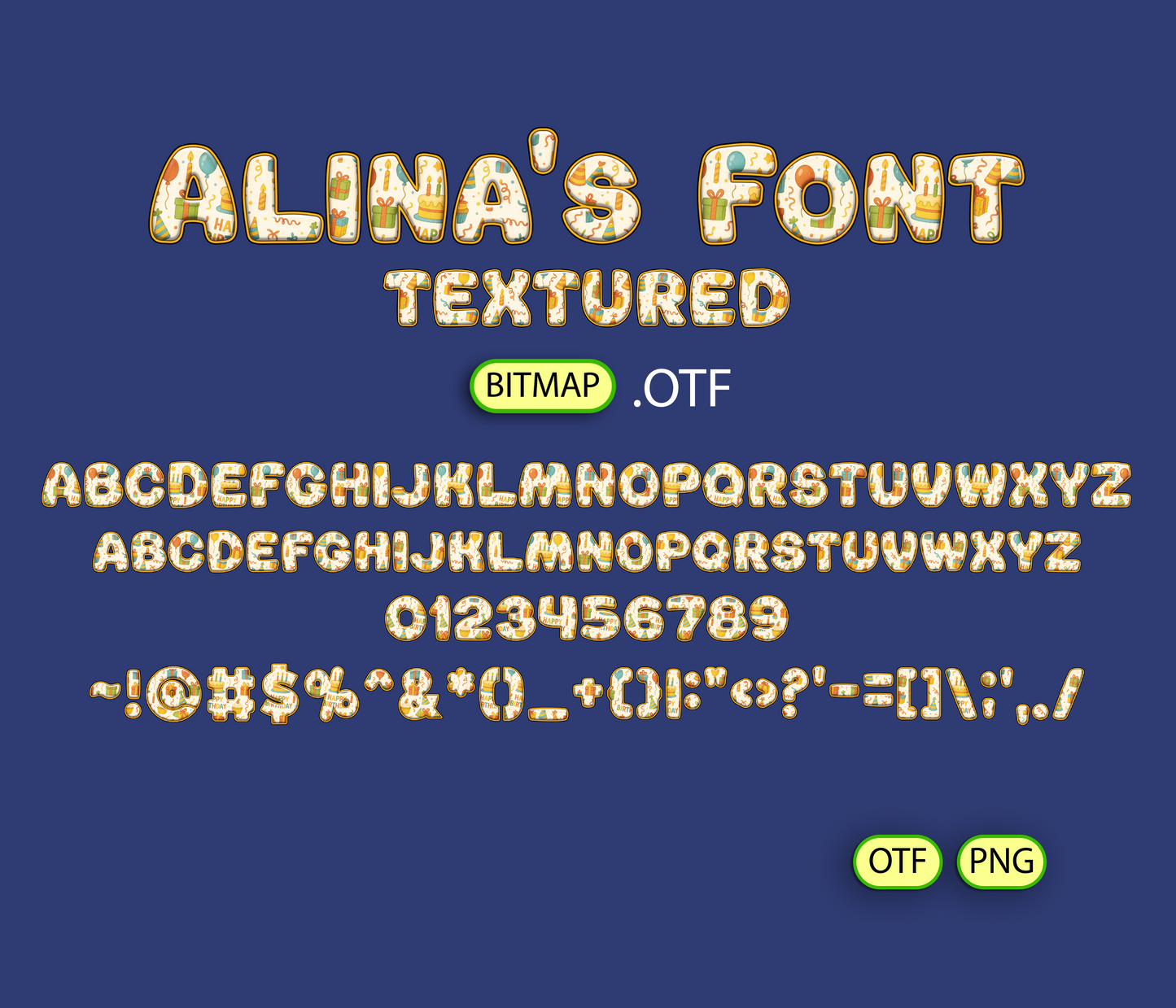 FREE Birthday Celebration Pattern Font