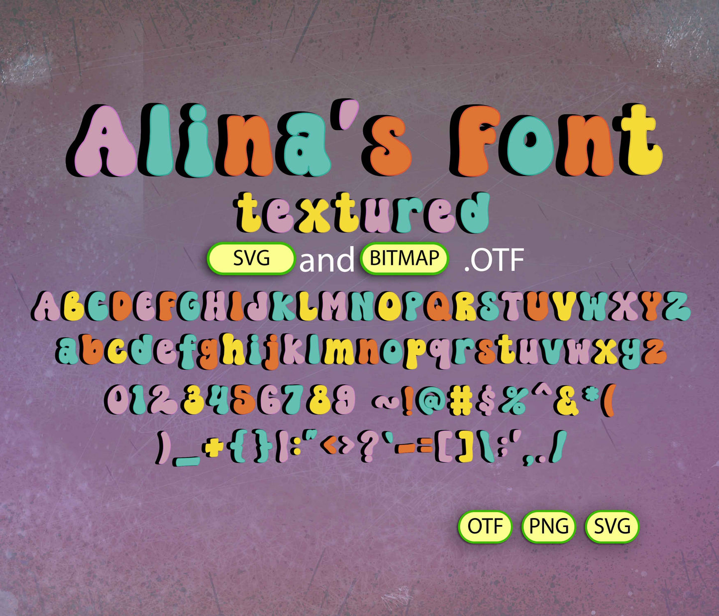 Groovy Retro Color Font Textured - Alina's Fonts
