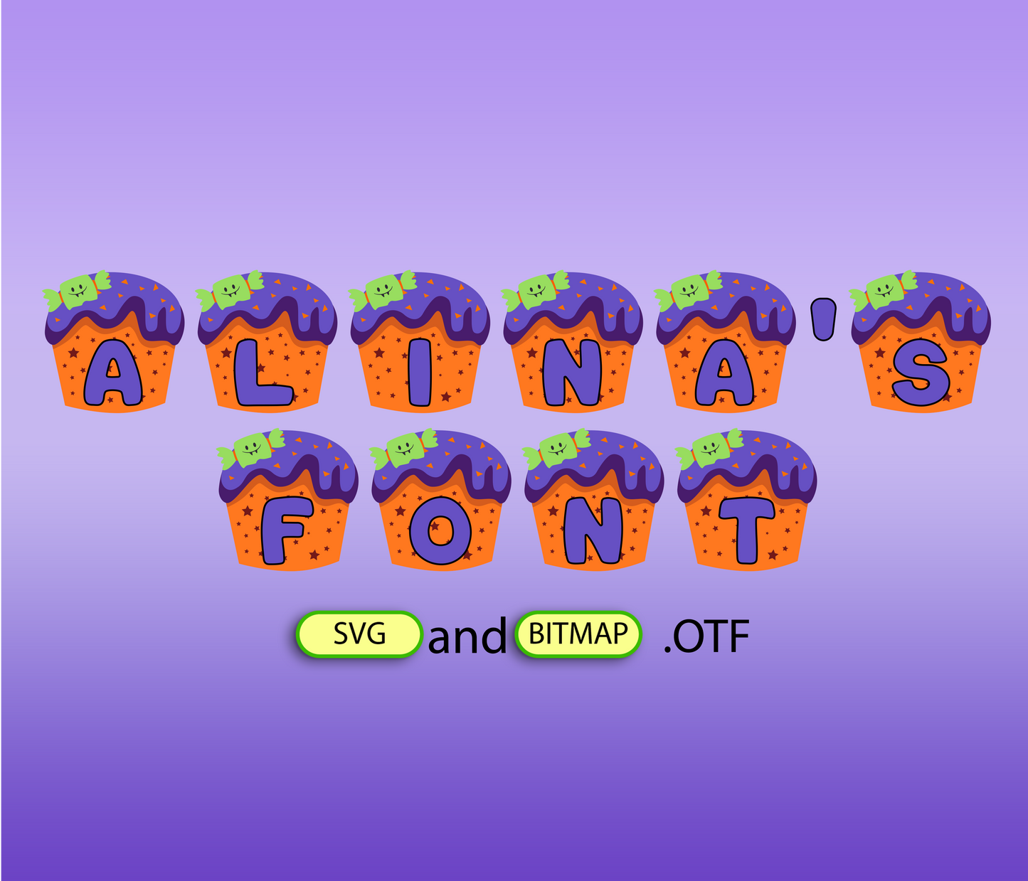 Halloween Muffin Pattern Font
