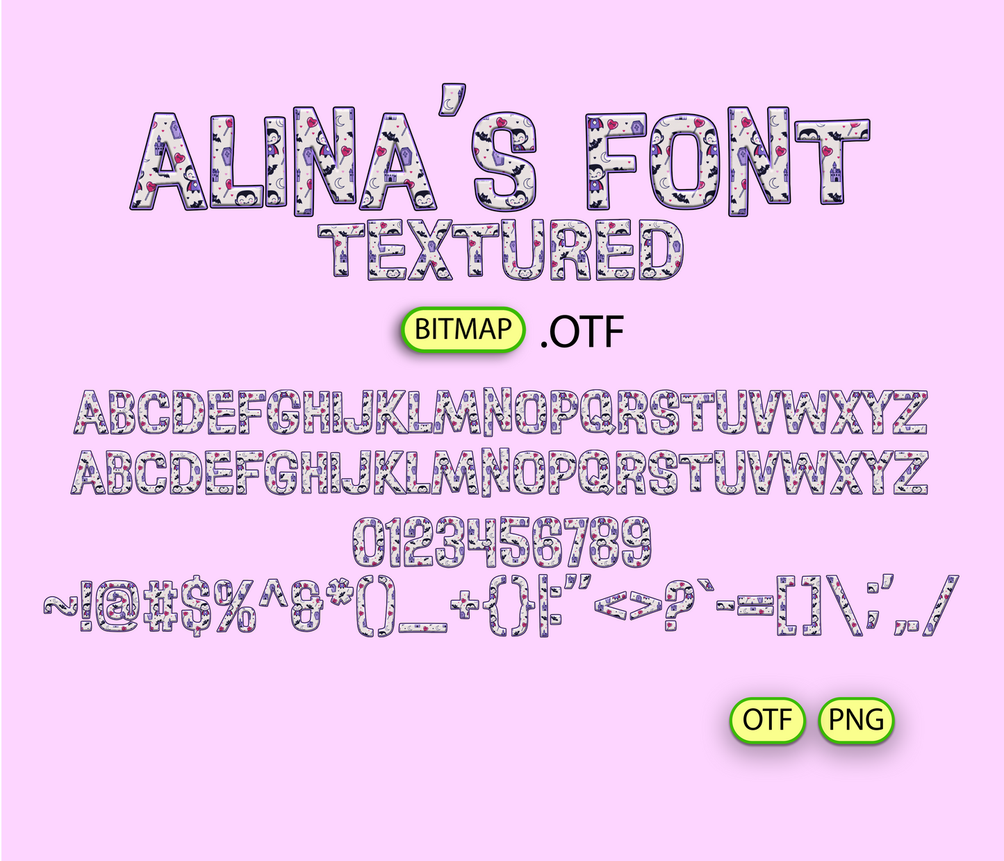 FREE Halloween Cute Vampire Pattern Font