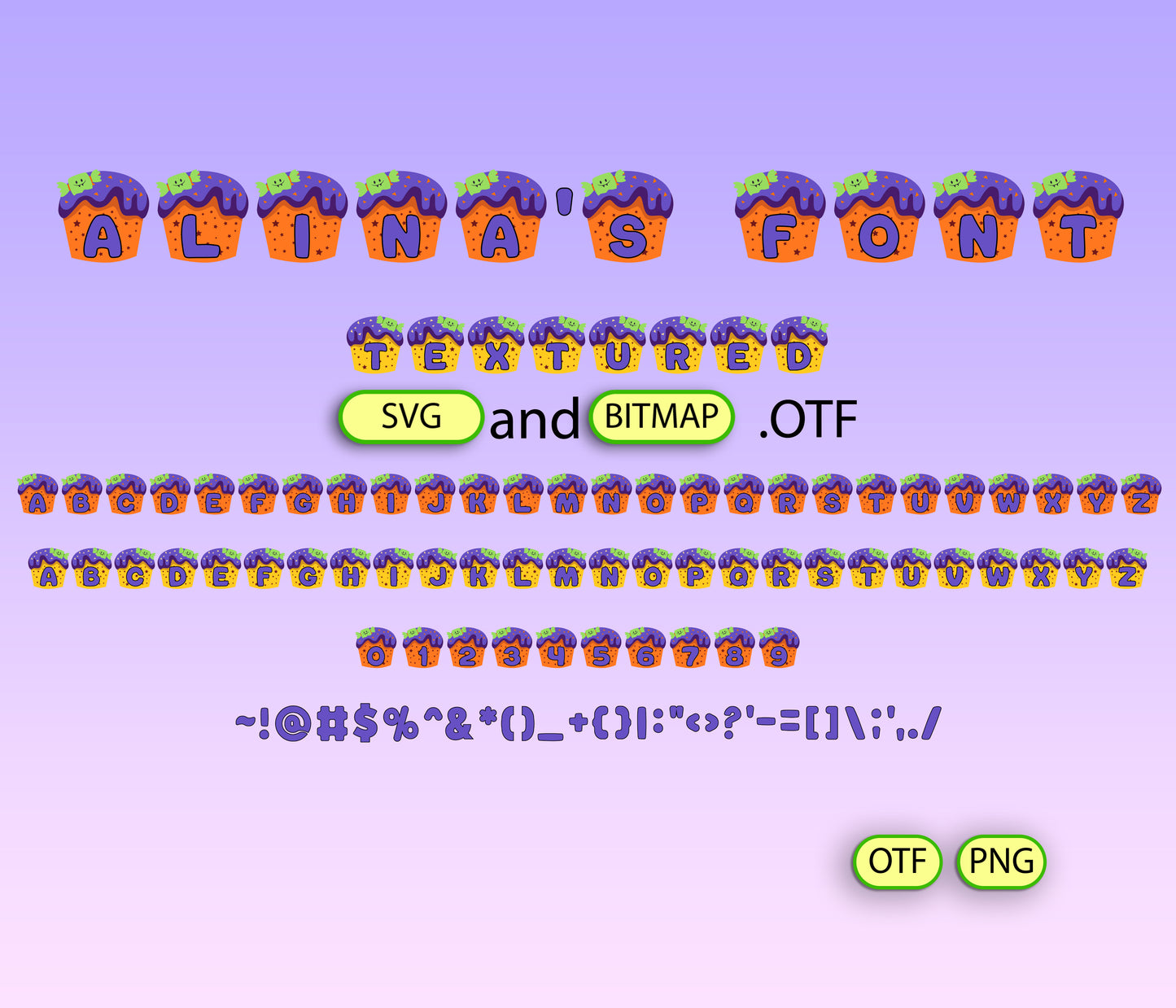 Halloween Muffin Pattern Font