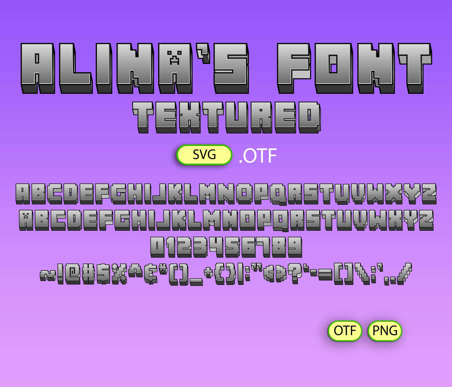 CraftBlock Font Textured - Alina's Fonts