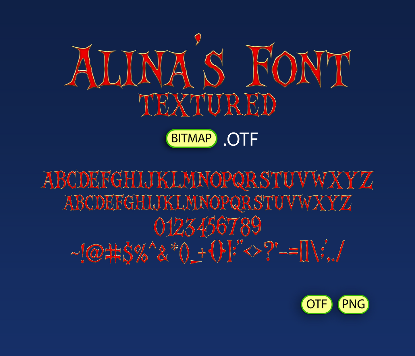 Gothic Red Font Textured