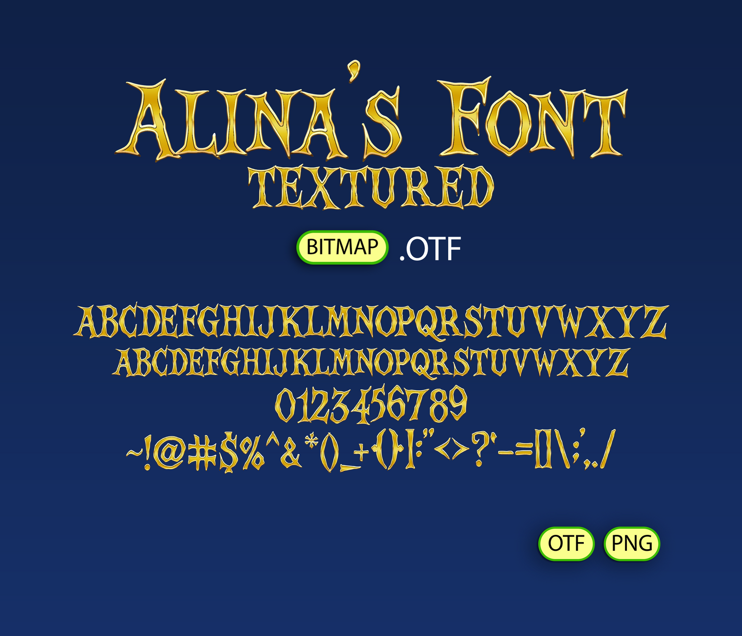 Gothic Golden Font Textured