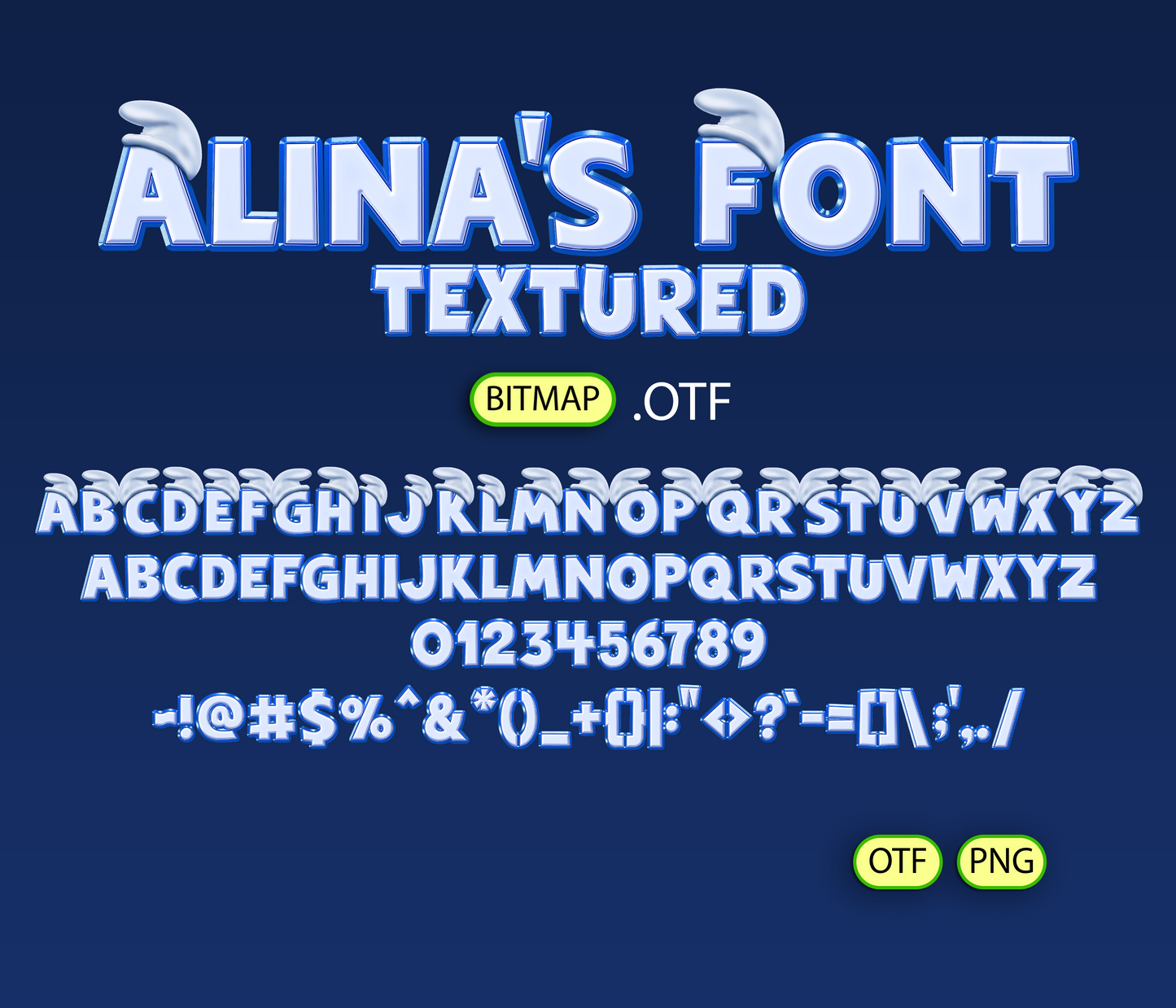 Tiny Blue Folk Font Textured