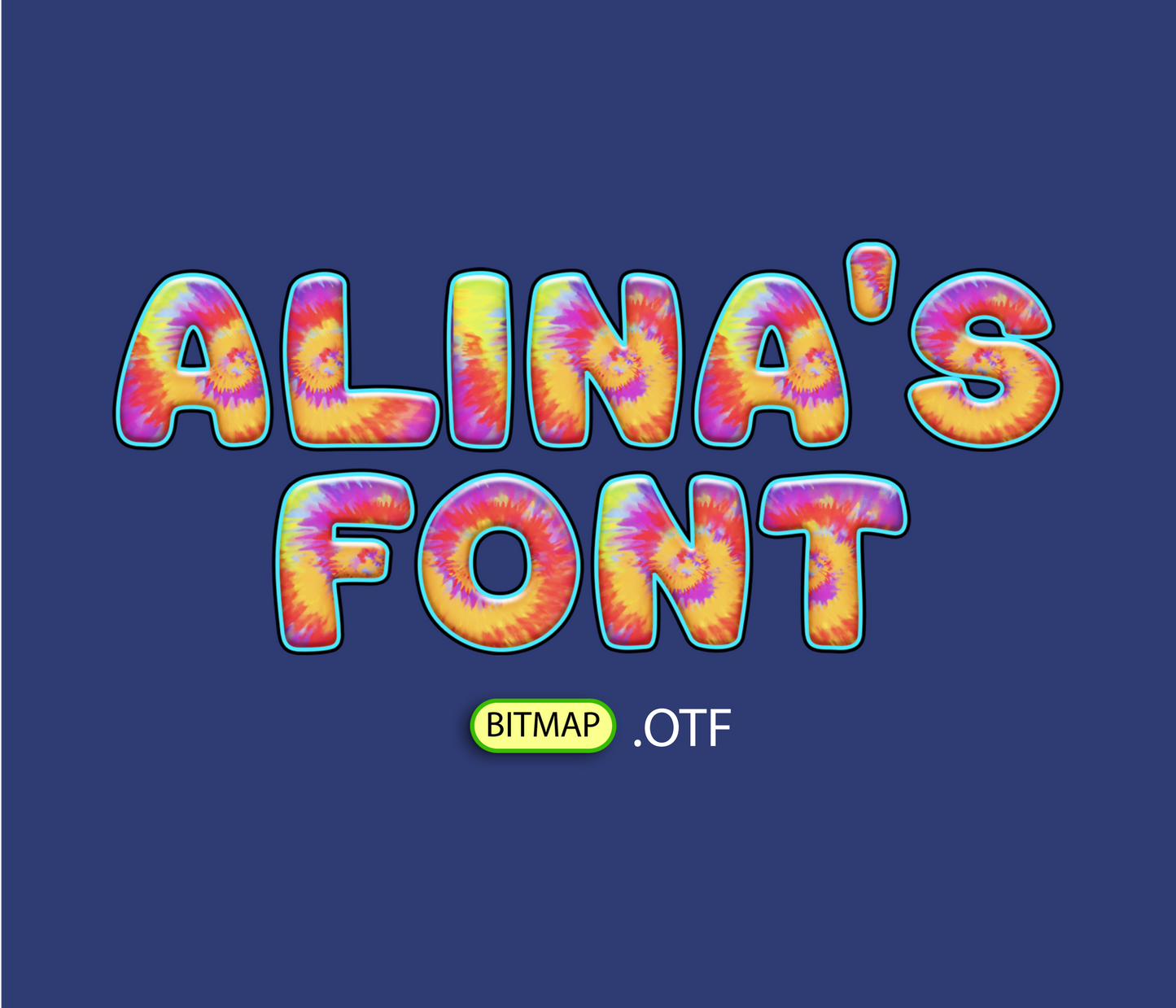 FREE Tie Dye Rainbow Pattern Font