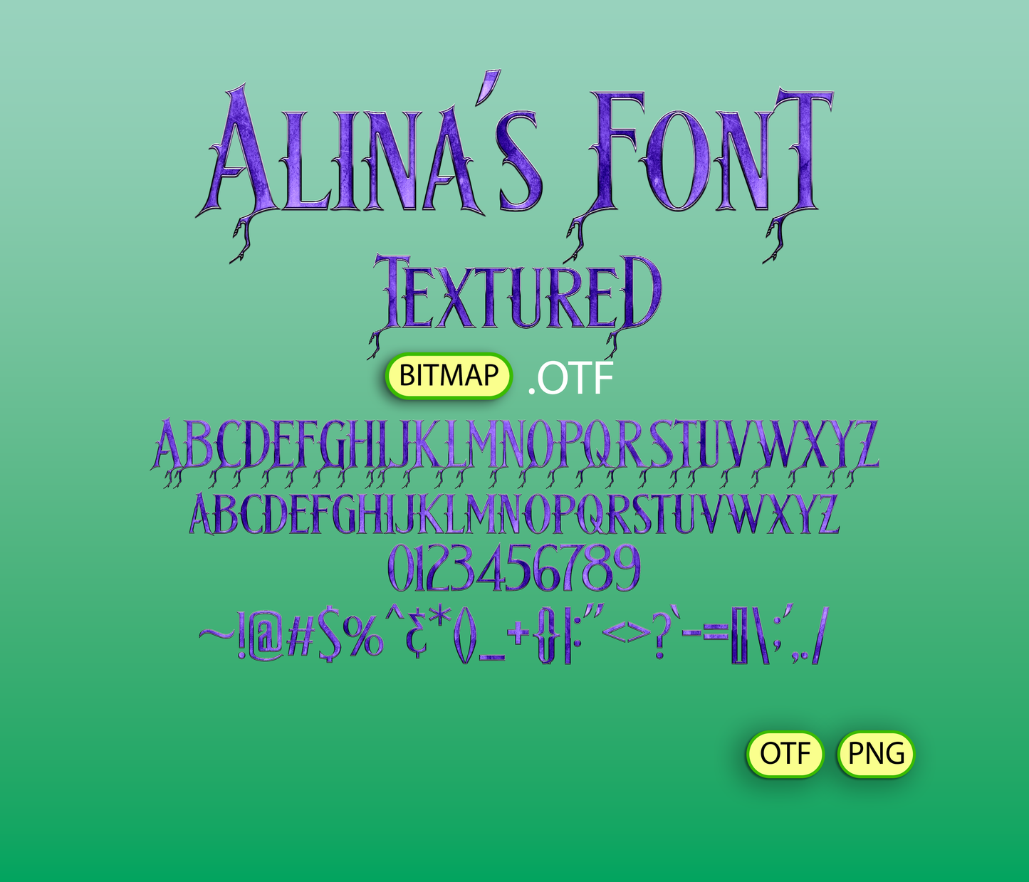 Mischievous Witch Font Textured Bundle