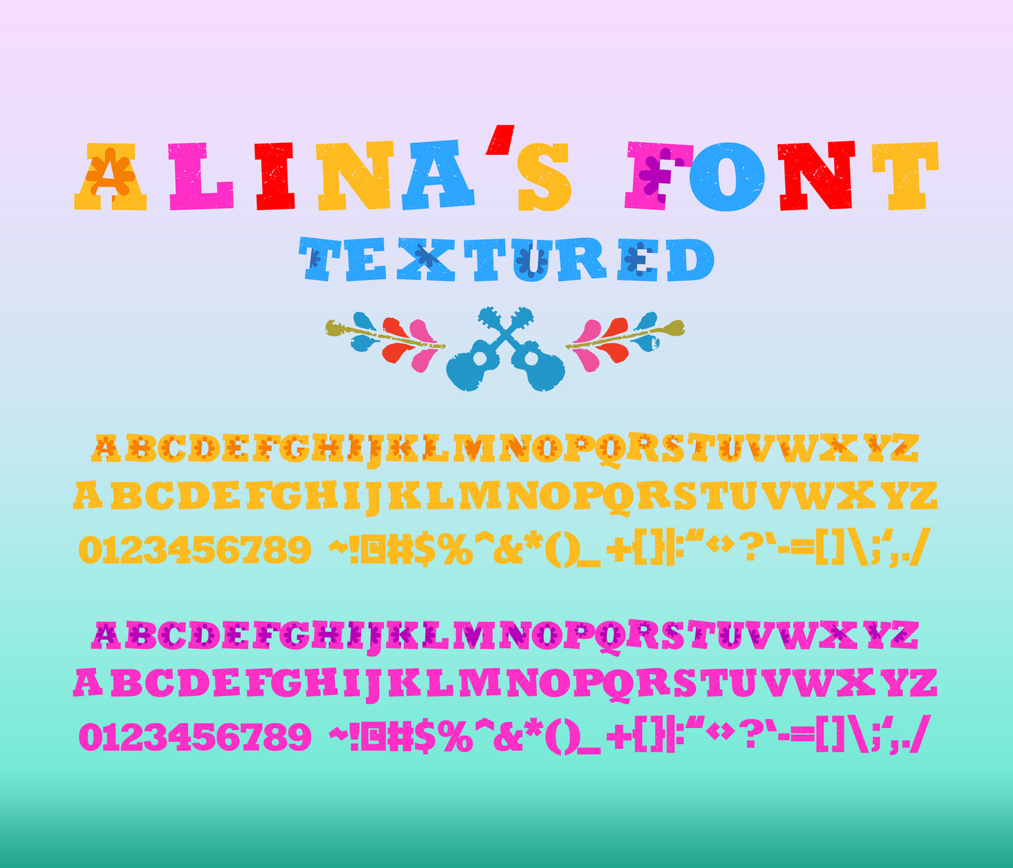 Coco Colored Textured Font Flick