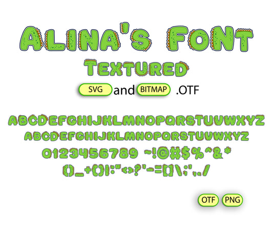 Dinosaur Green Font Textured