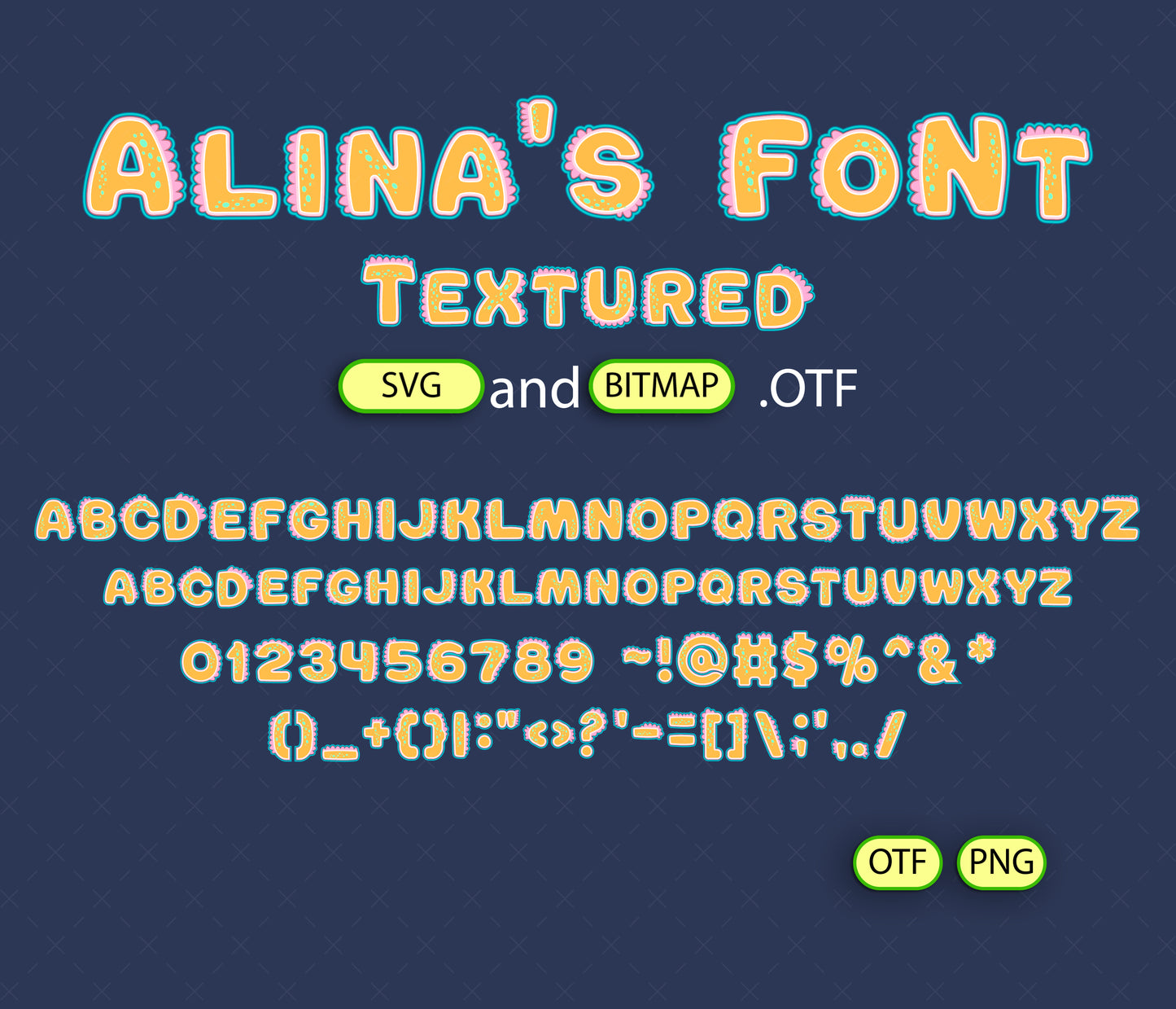 Dinosaur Yellow Font Textured