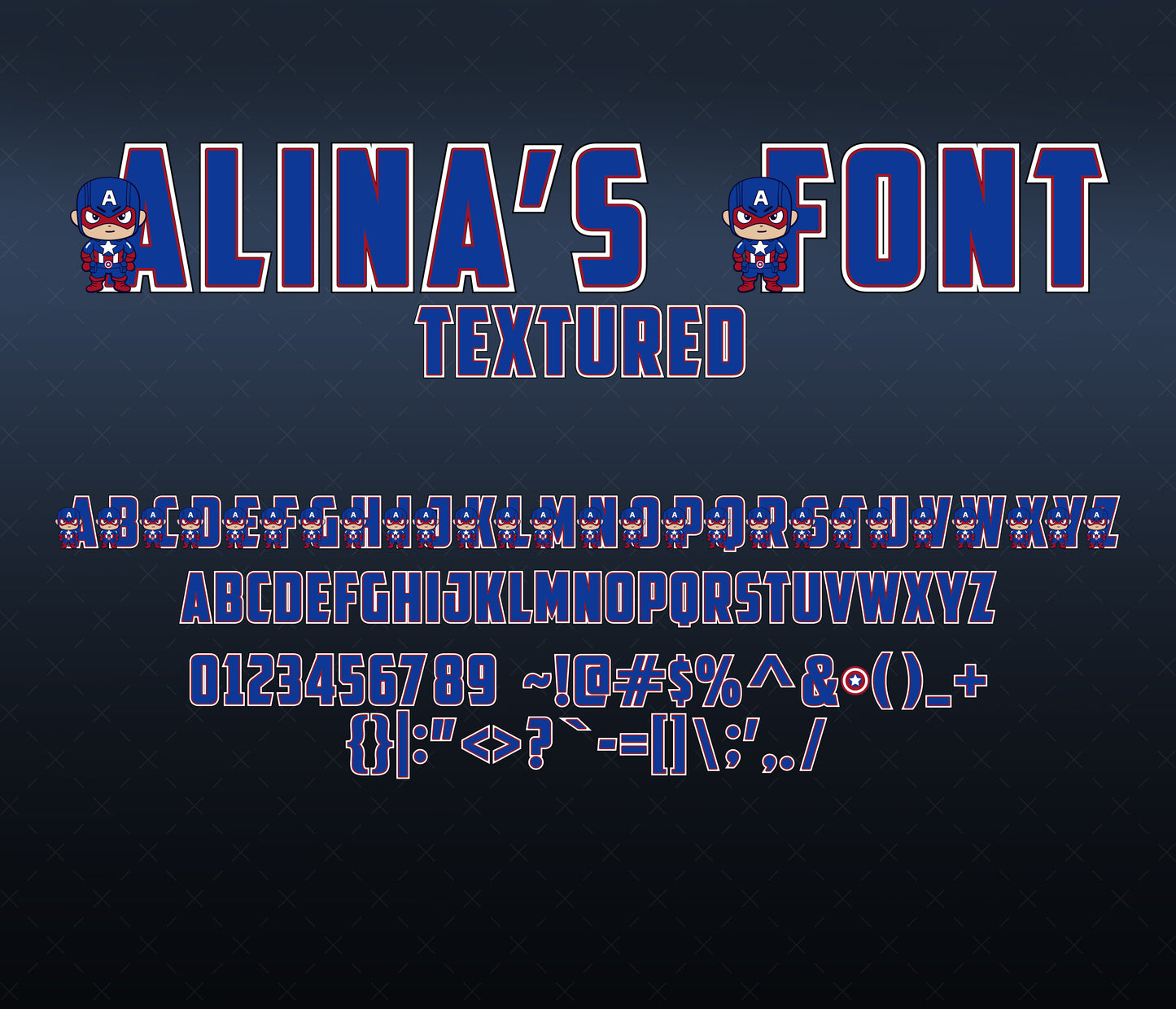 Captain America Textured Font