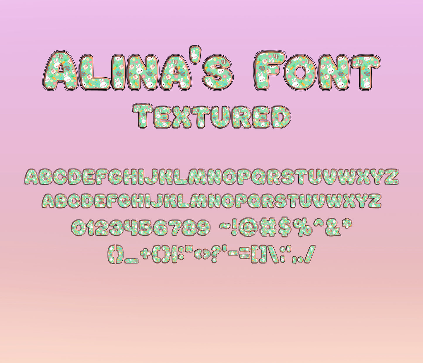 Pastel Pattern Font Cheerful Easter Typography