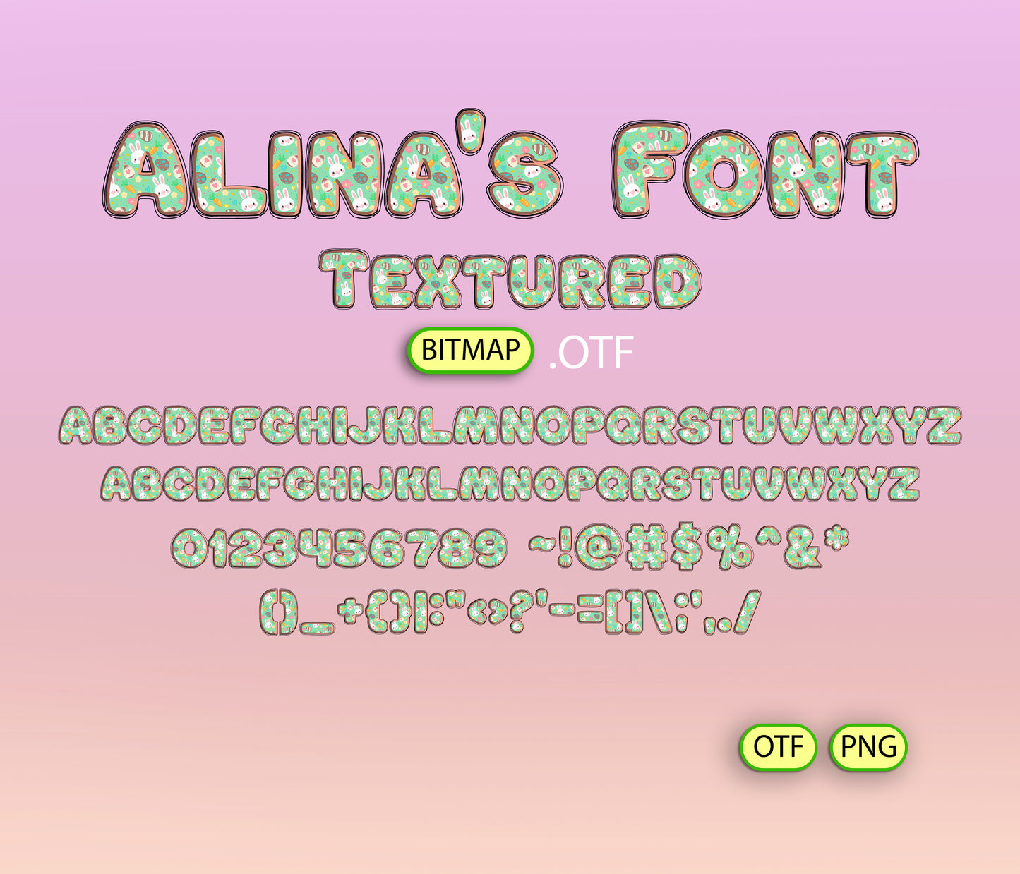 Cheerful Easter Pattern Font Textured