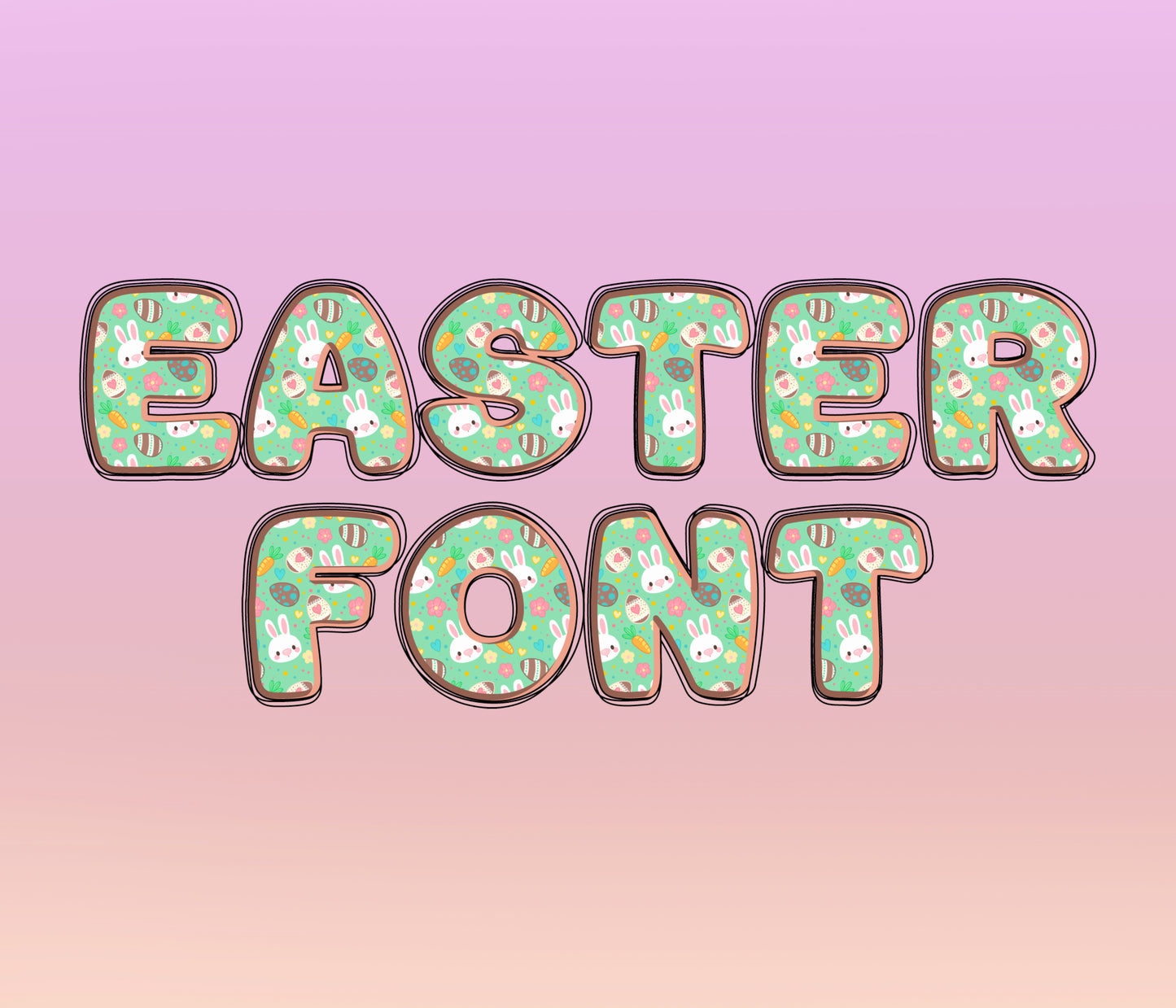 Pastel Pattern Font Cheerful Easter Typography