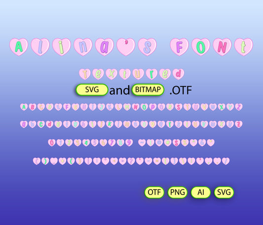 Friendship Palette for Girls Font Textured