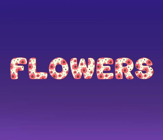 Flower Red Textured Font