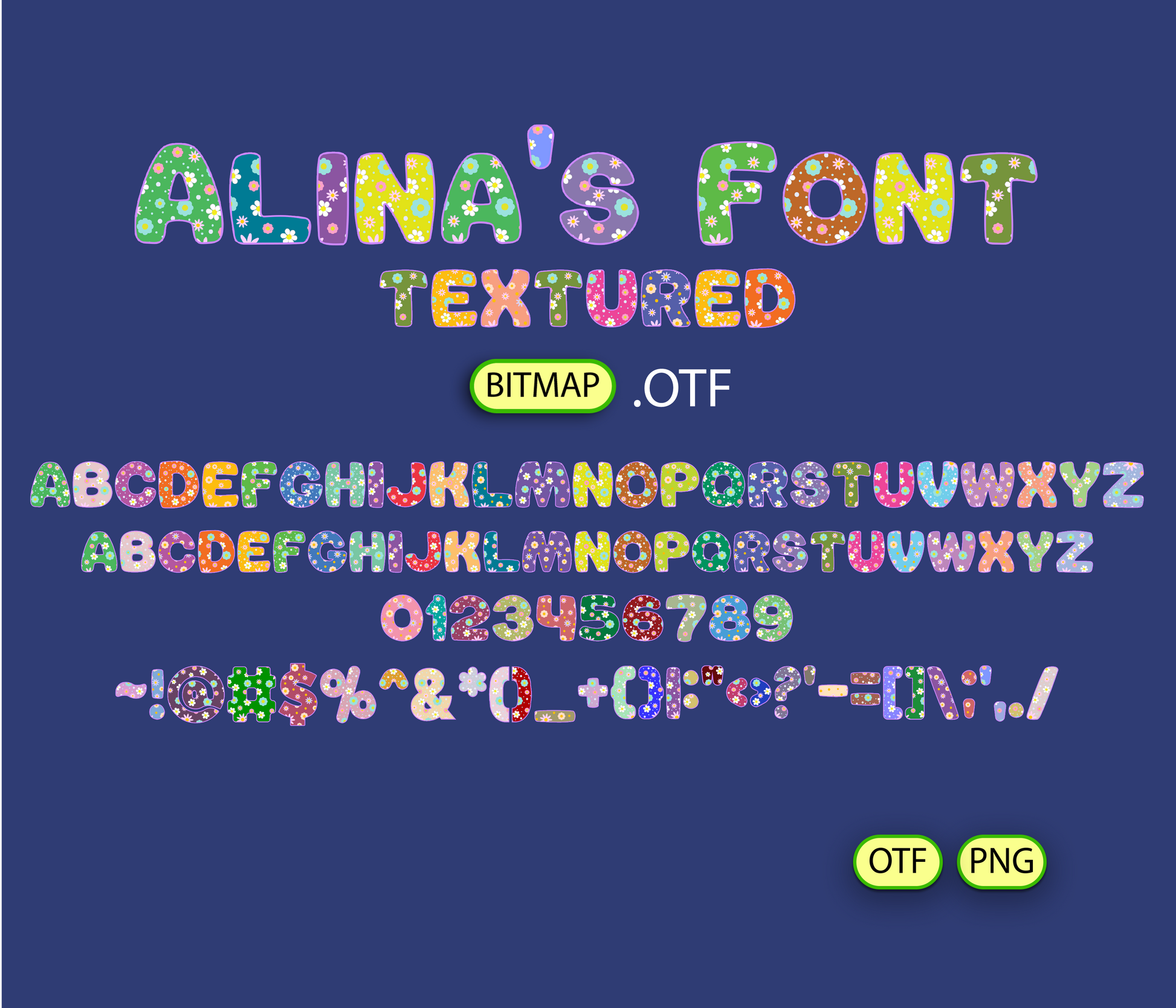 Floral Fantasy Pattern Font – Alina's Fonts