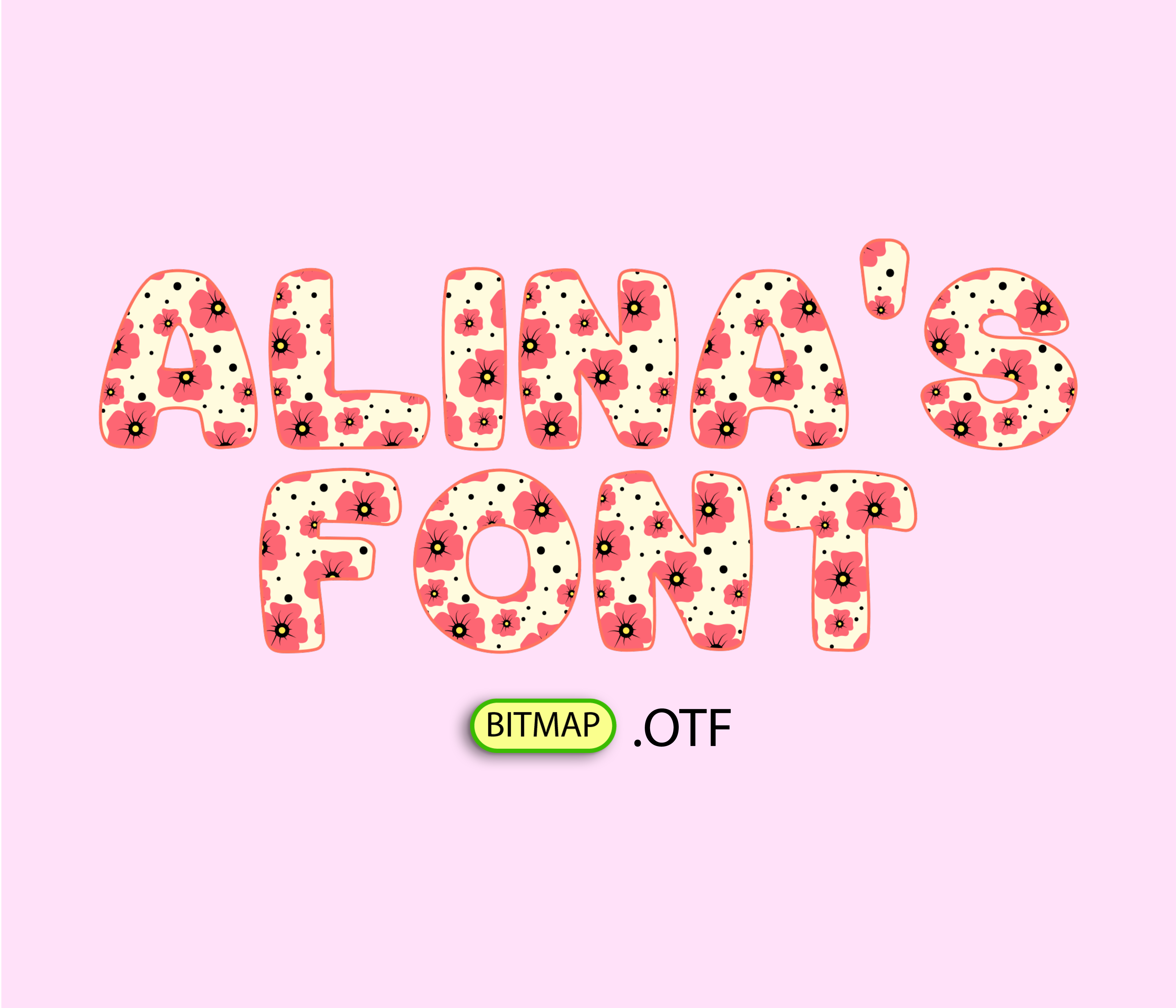 Flower Red Pattern Font – Alina's Fonts