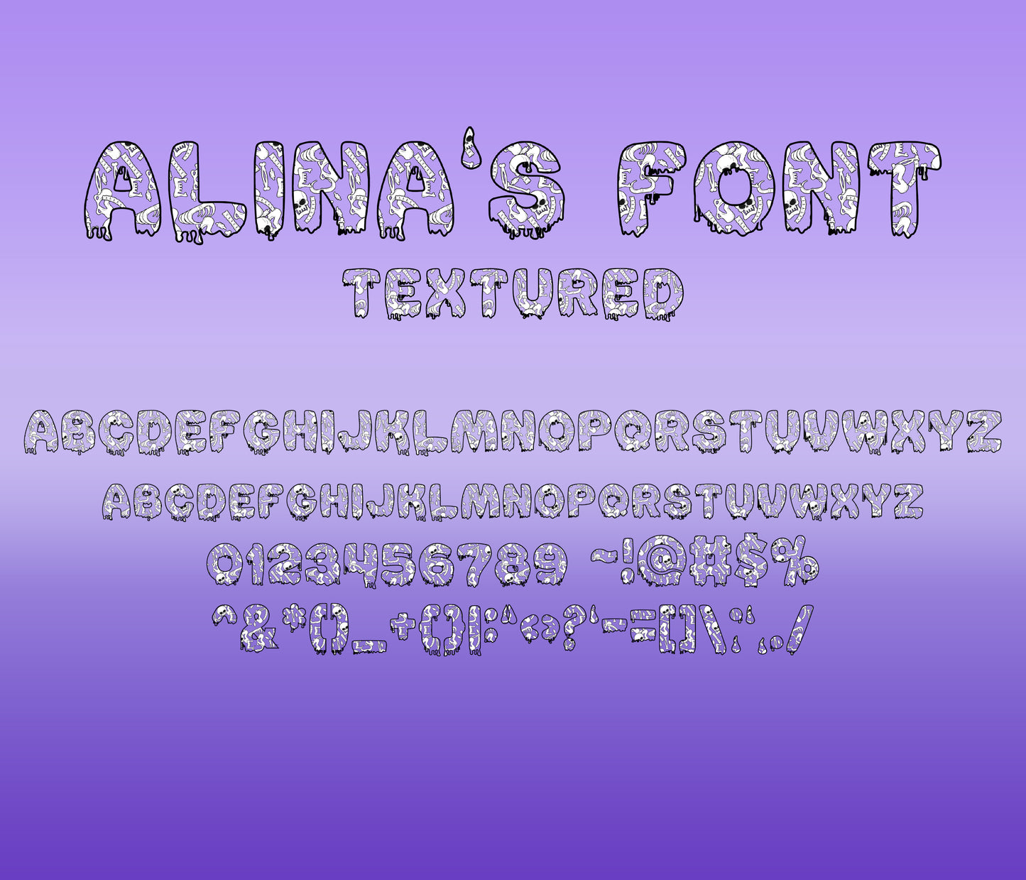 Halloween Bones Pattern Fonts Textured Big Bundle