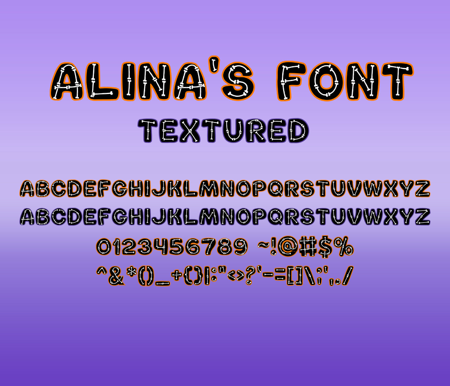 Halloween Bones Pattern Fonts Textured Big Bundle