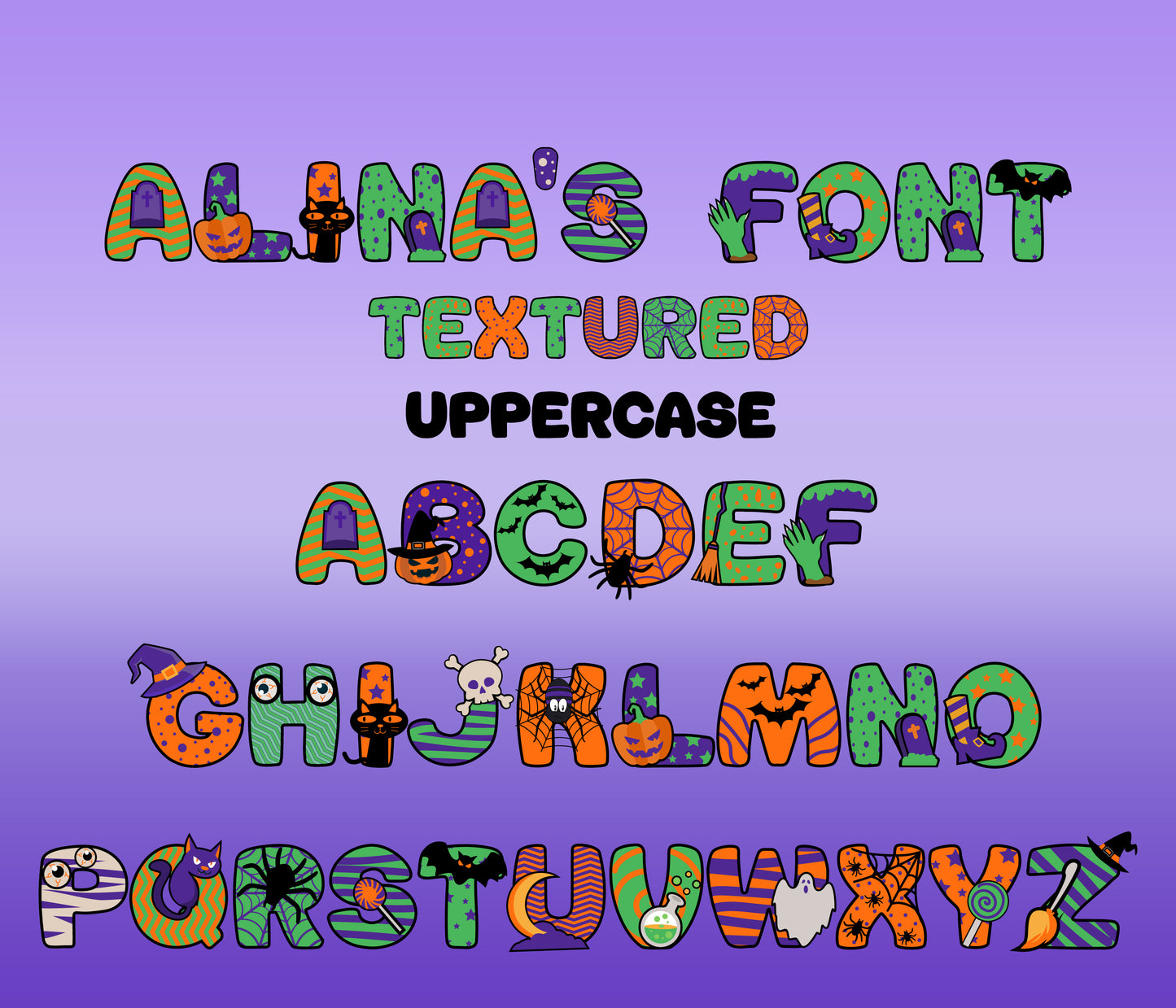 Halloween Color Font Textured