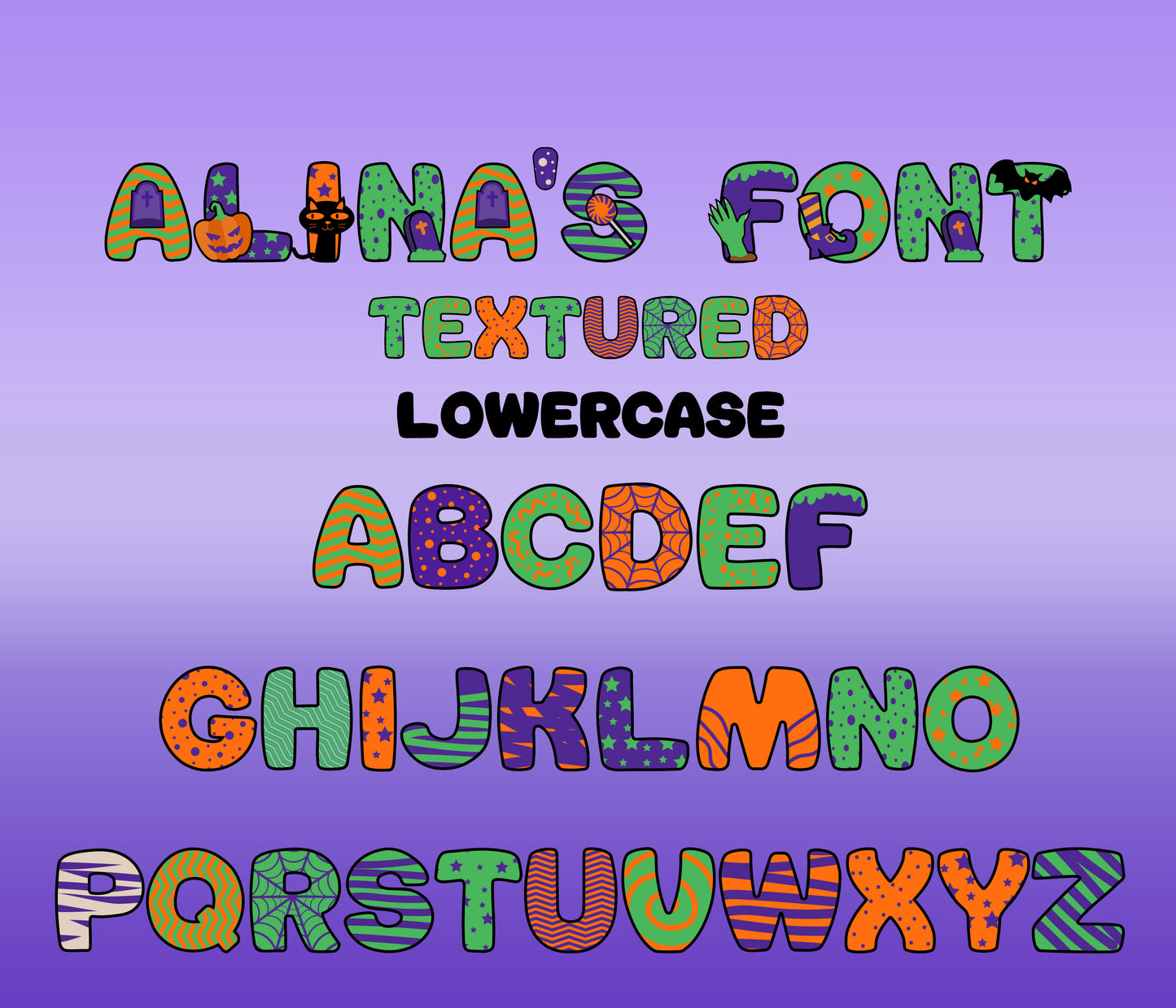 Halloween Color Font Textured