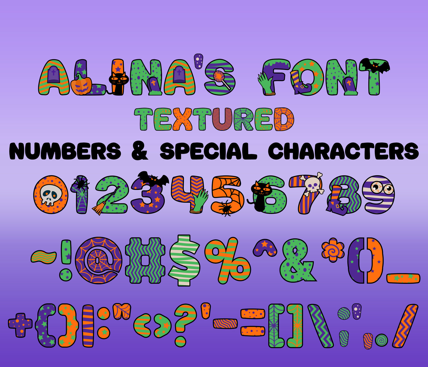 Halloween Color Font Textured