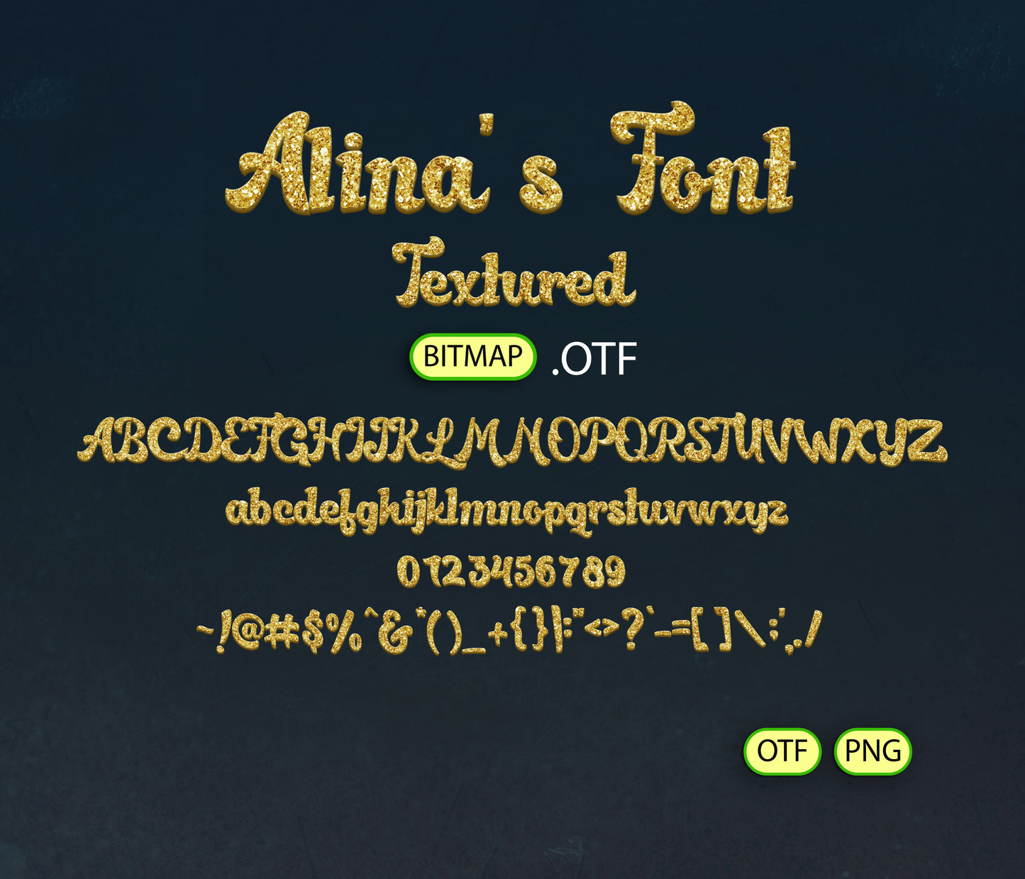 Glittering Gold Diamond Font Textured