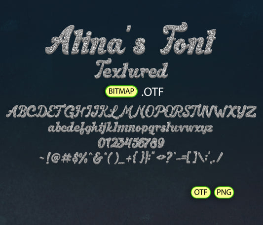 Glittering Silver Font Textured