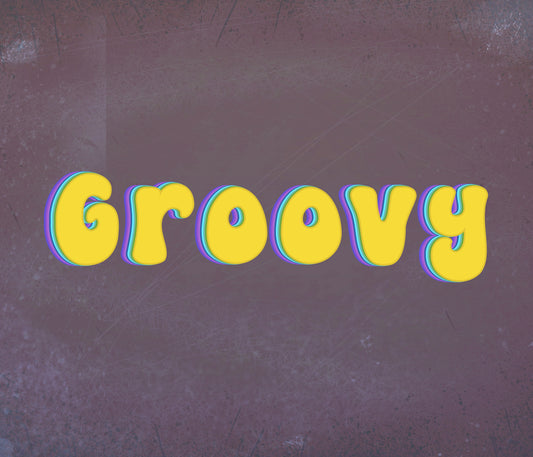 Groovy Retro Textured Yellow Font