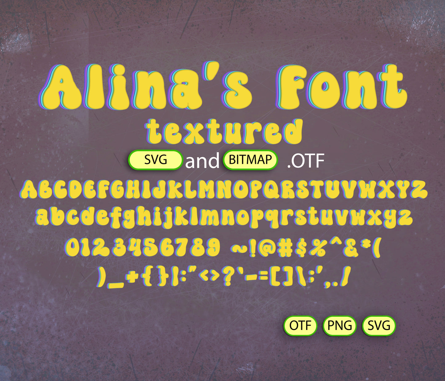 Groovy Retro Yellow Font Textured