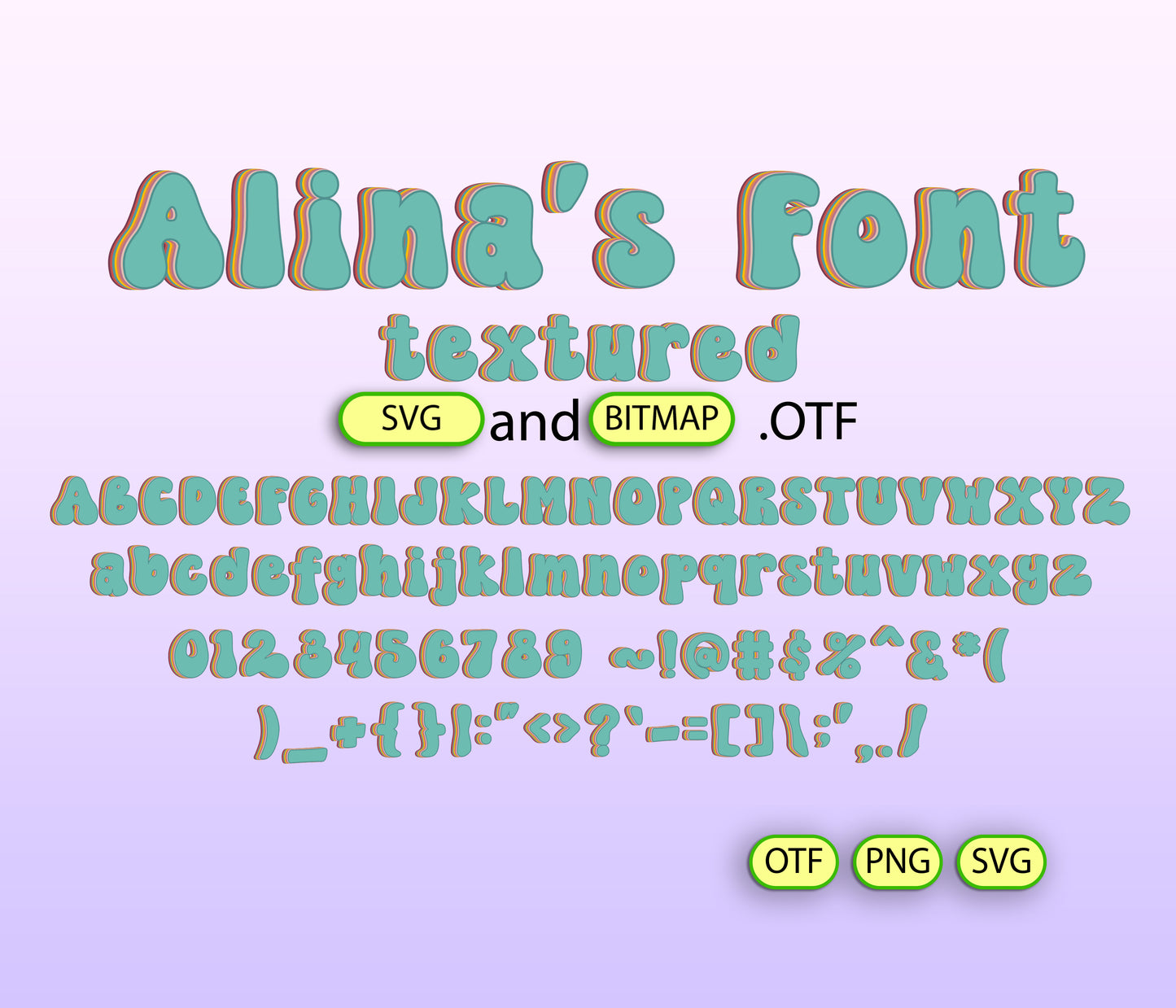 Groovy Retro Green Font Textured