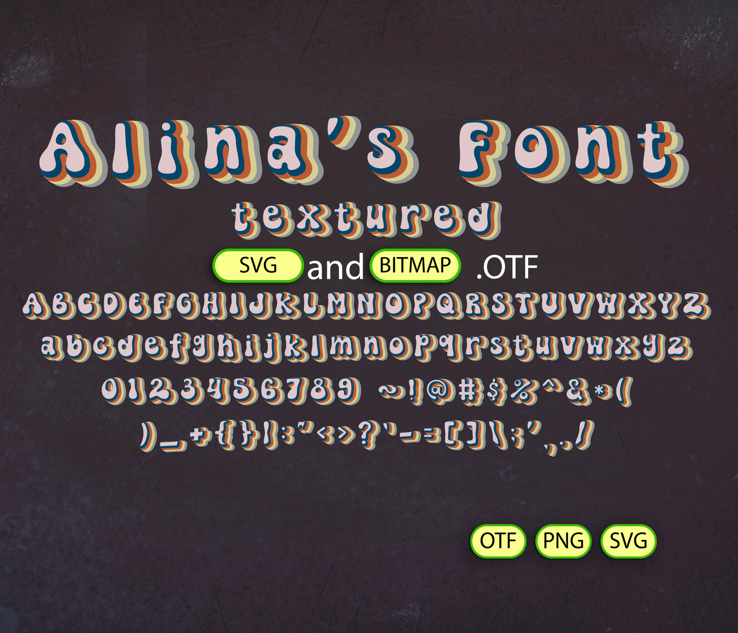 Groovy Retro Font Textured