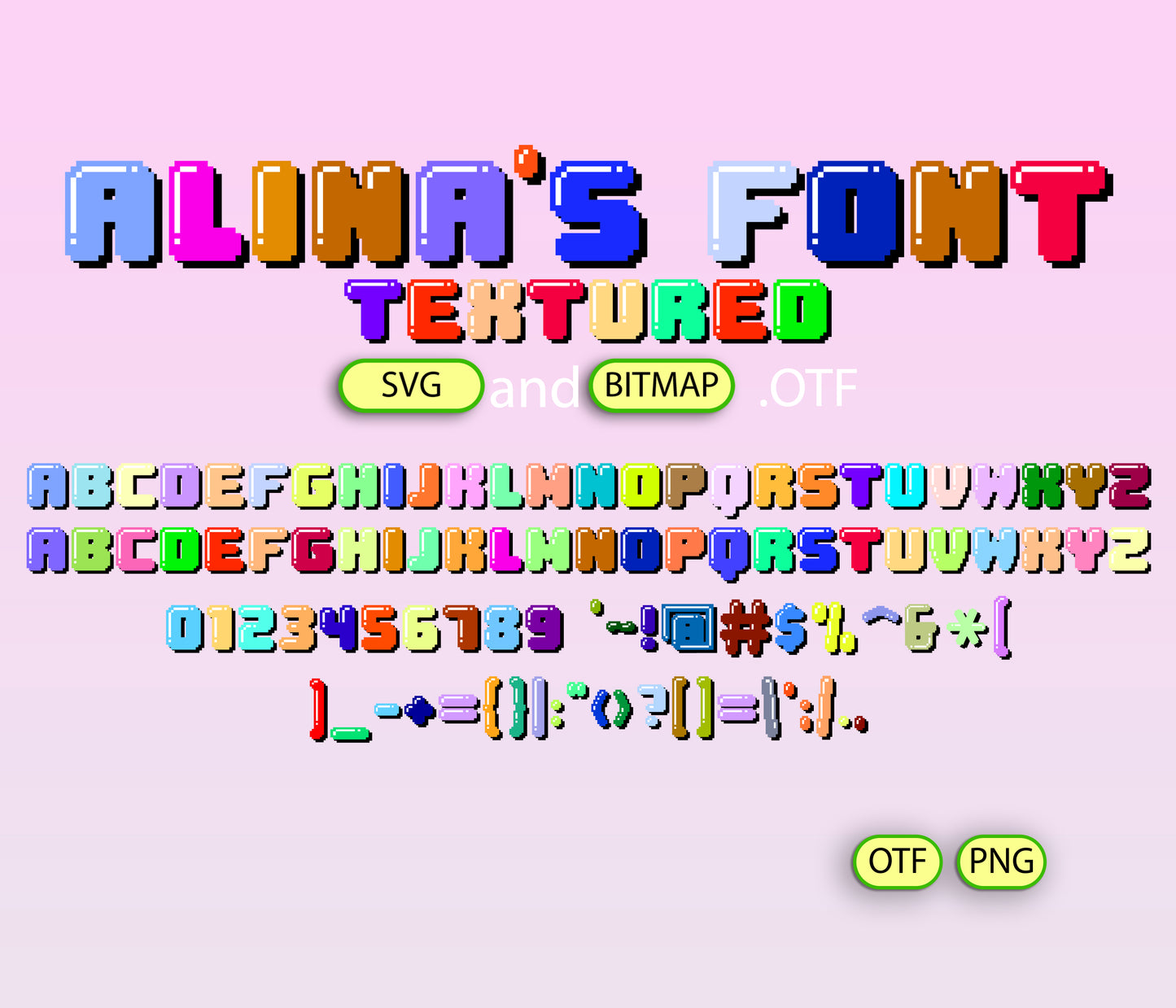 Colorful Cartoon World Font Textured