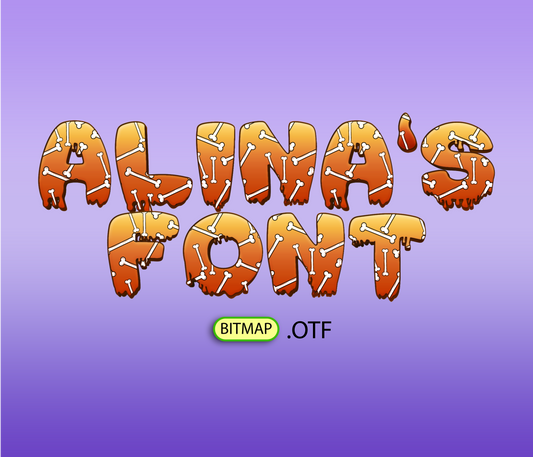 Halloween Slime Bones Pattern Font