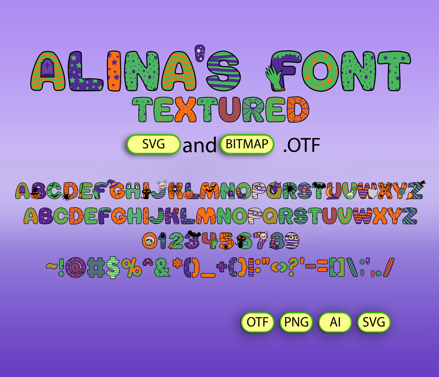 Halloween Color Font Textured