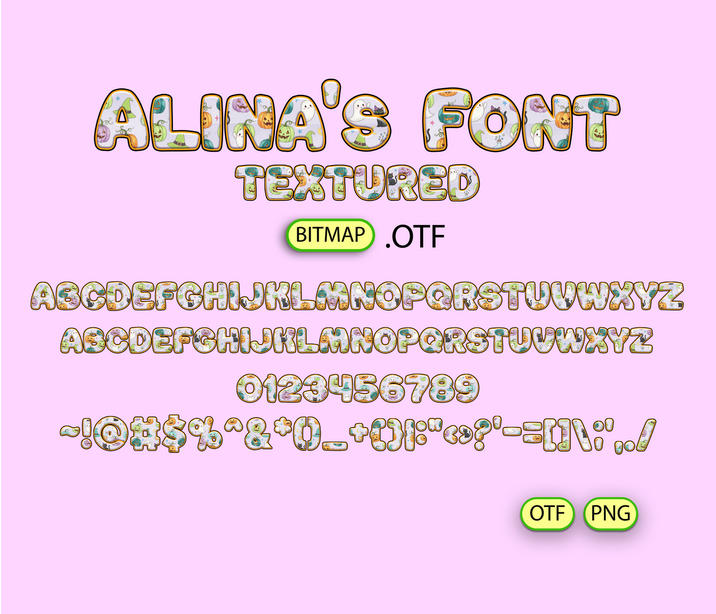 Ghoulish Colorful Halloween Pattern Font