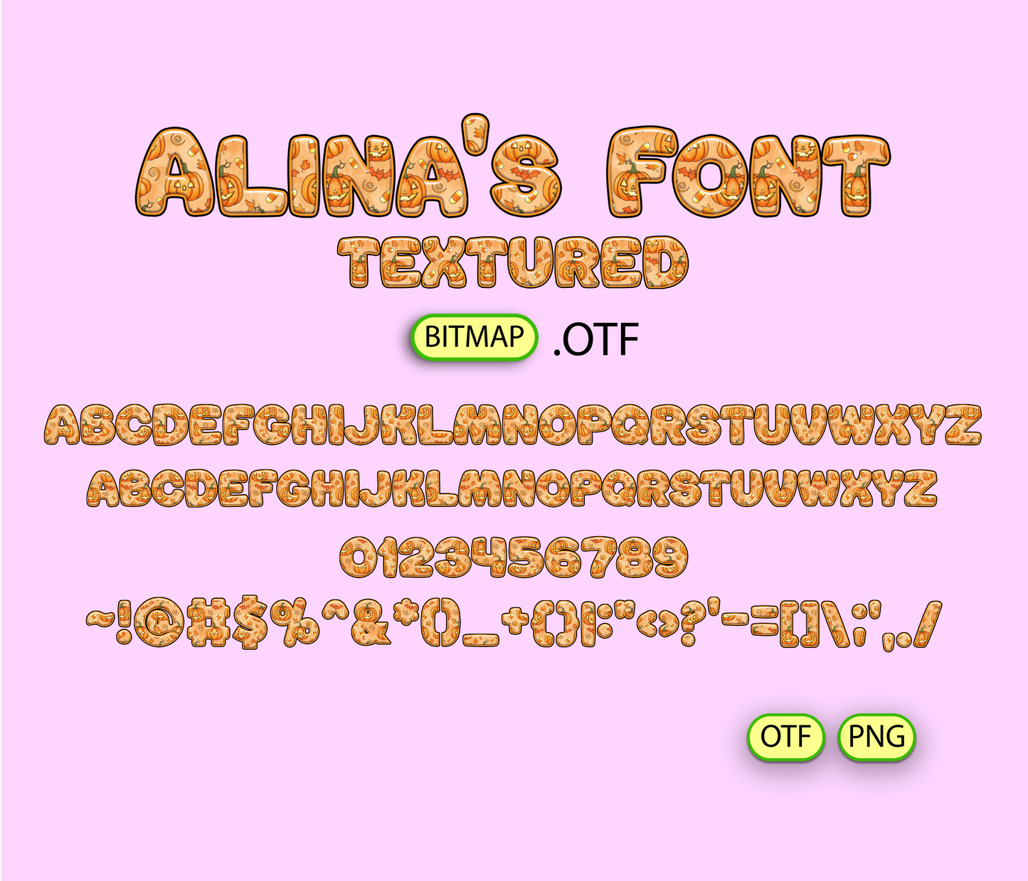 Halloween Pumpkin Patch Pattern Font