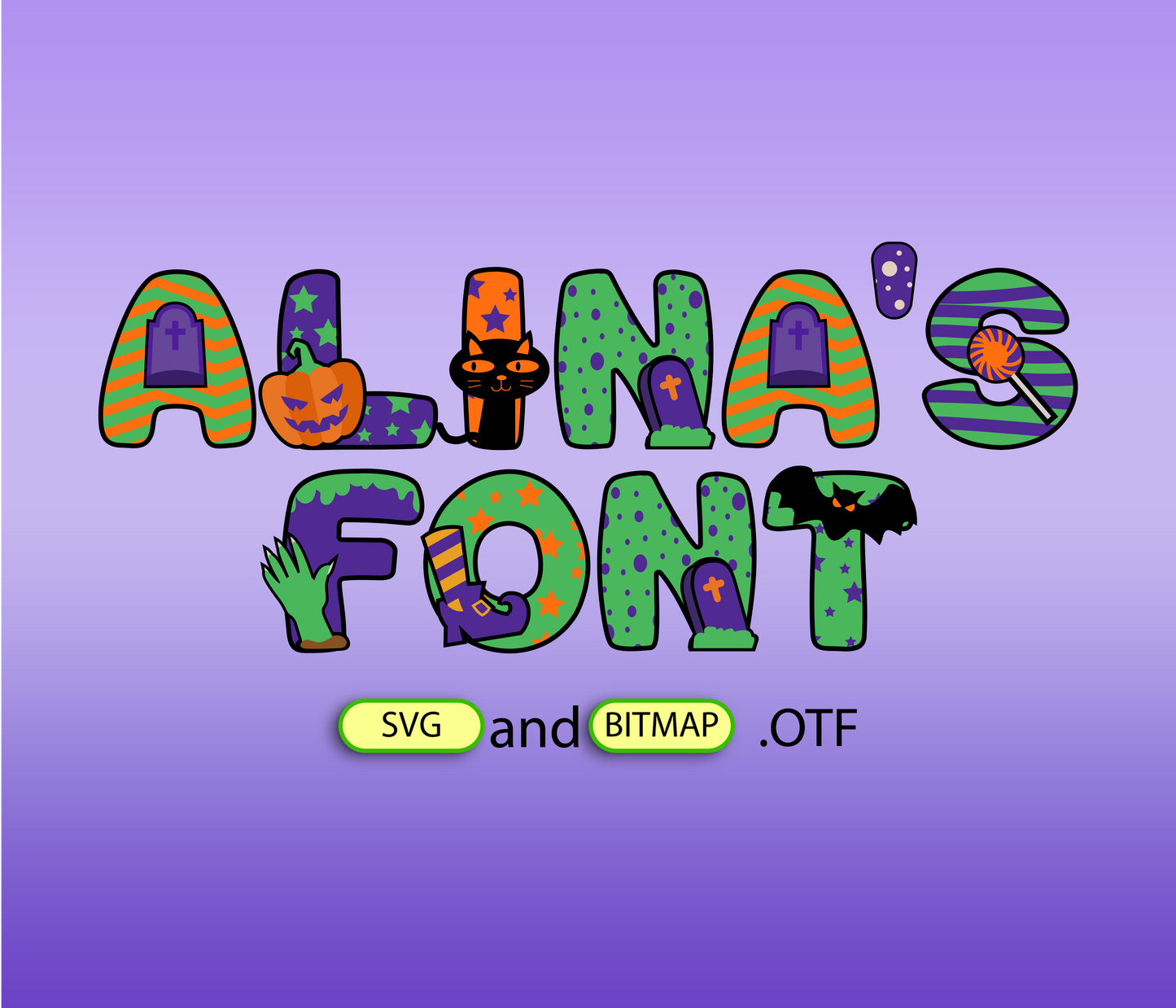 Halloween Color Pattern Font