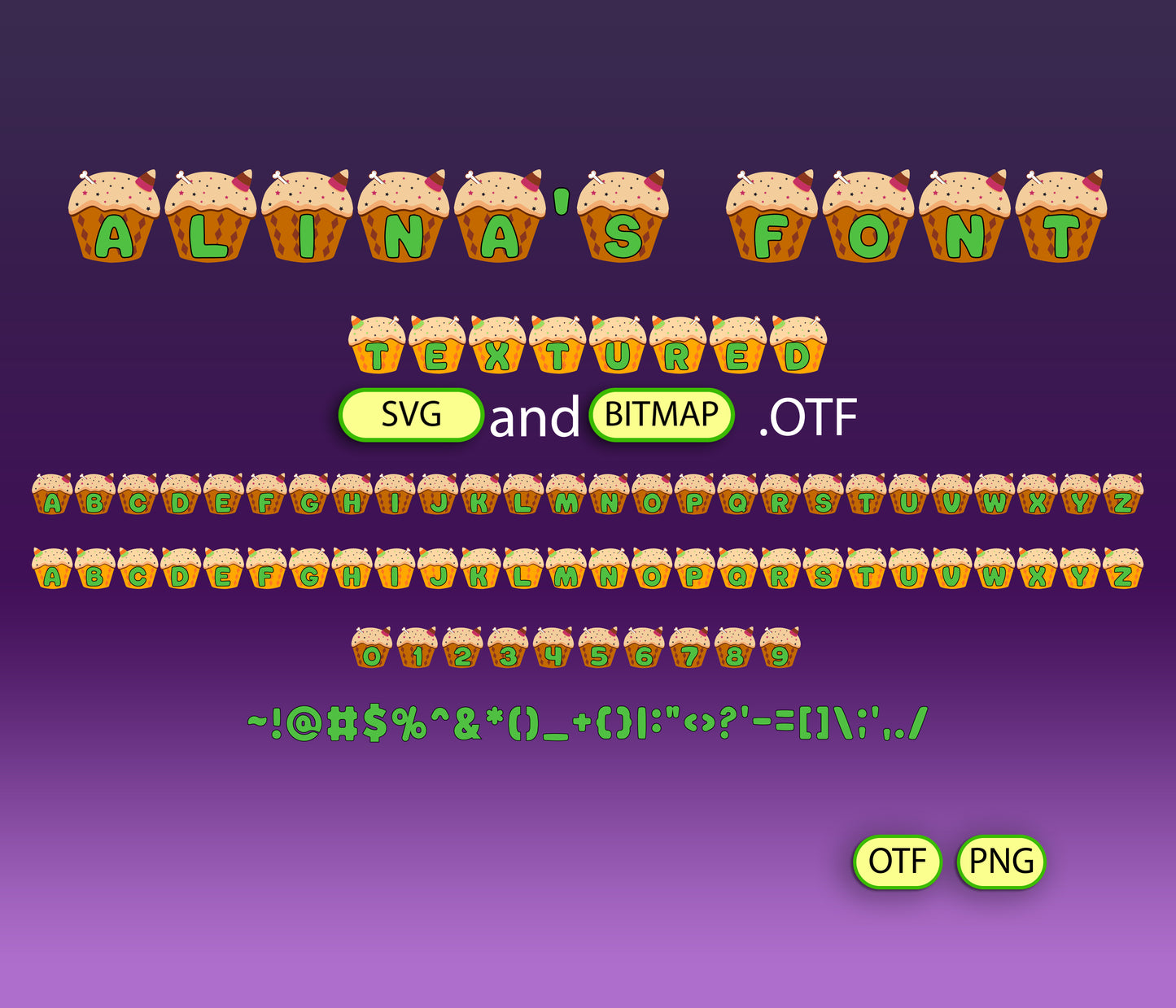 Halloween Muffin Fonts Textured Bundle