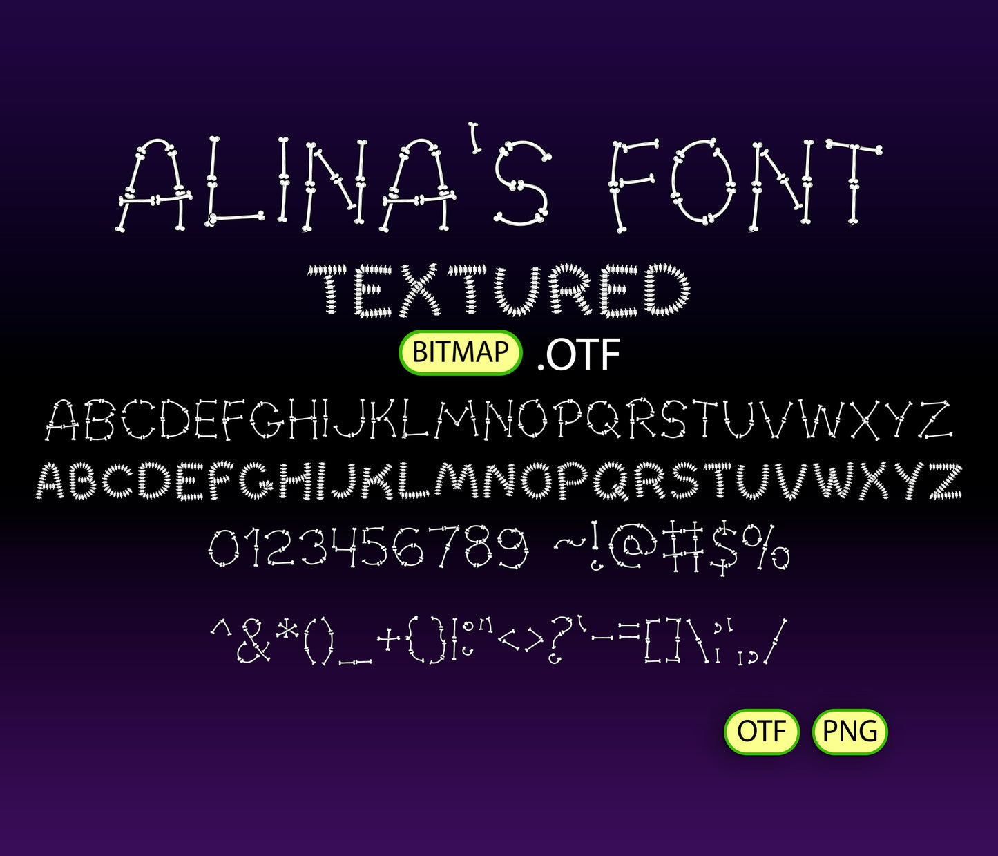 Halloween Bones Pattern Fonts Textured Big Bundle