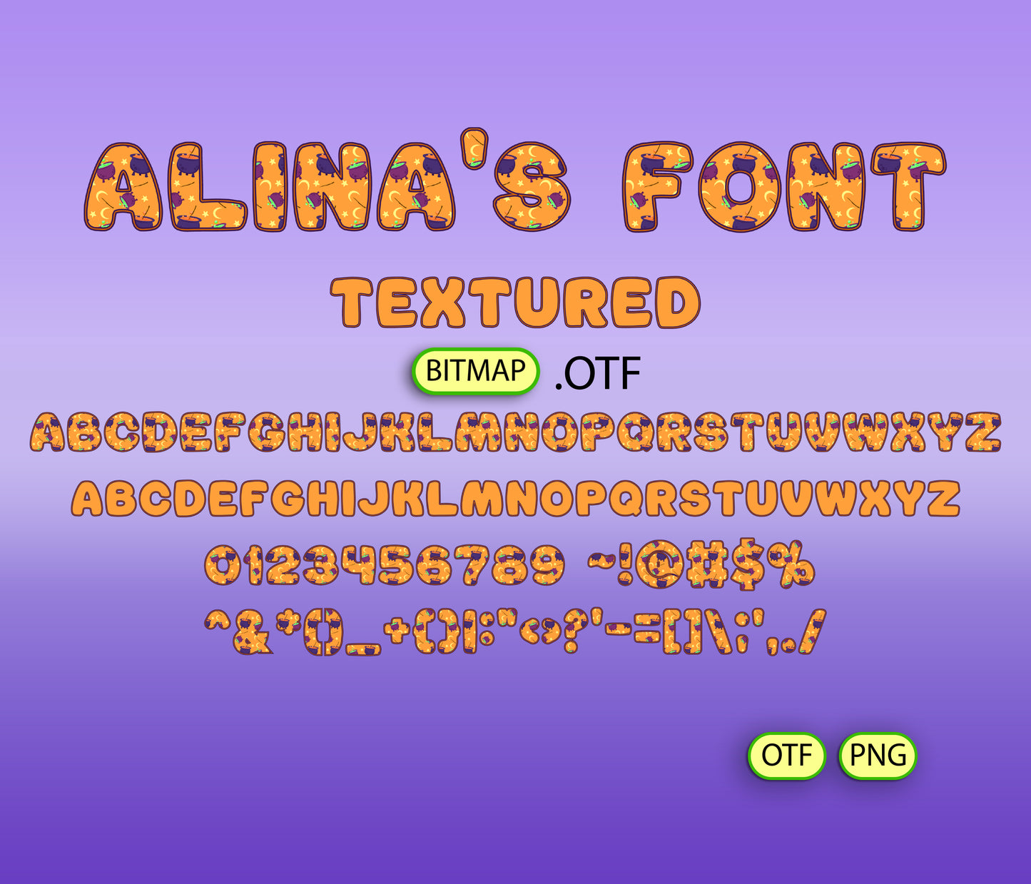 Halloween Color Pattern Fonts Textured Big Bundle