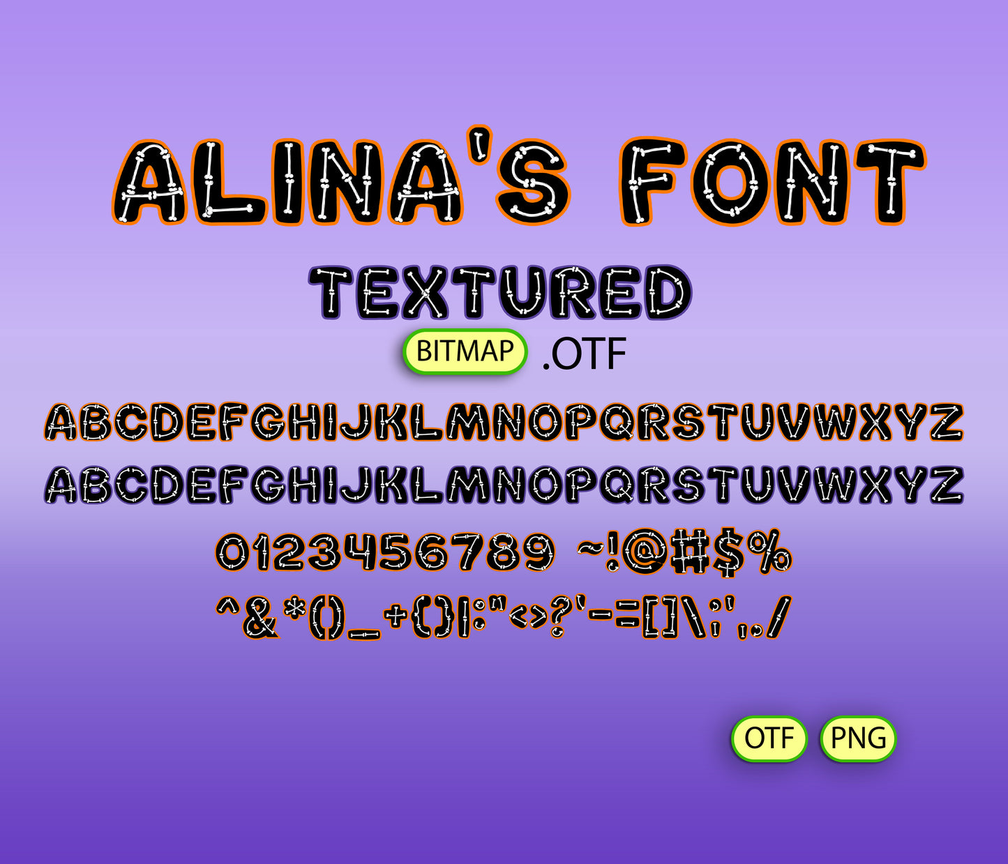 Halloween Bones Pattern Fonts Textured Big Bundle