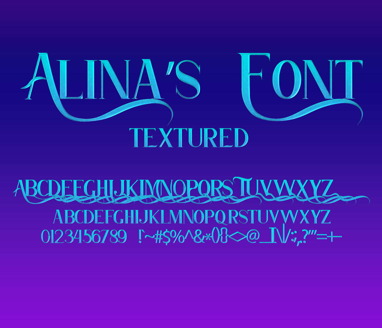 Little Mermaid Waves: Alina's Textured Font for Sea-Inspired Crafts