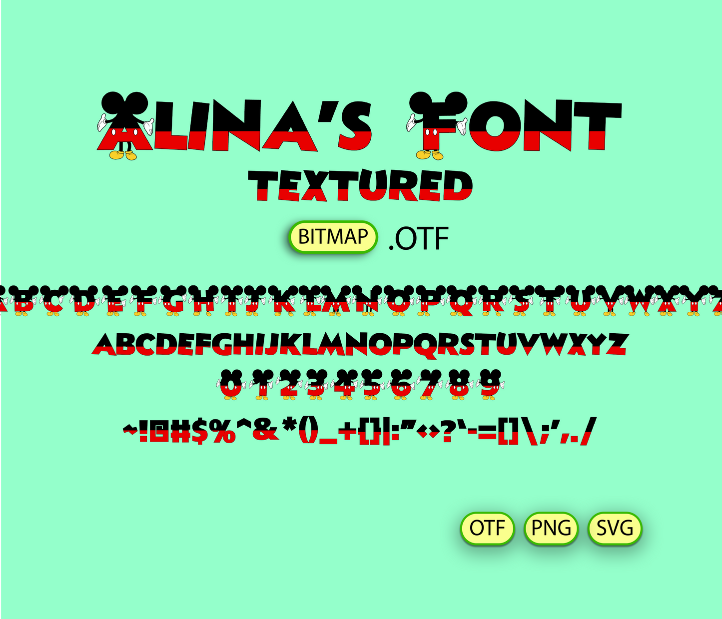 Cheerful Mouse Pattern Font
