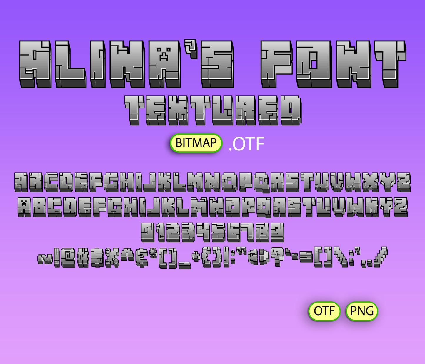 PixelCraft Font Textured